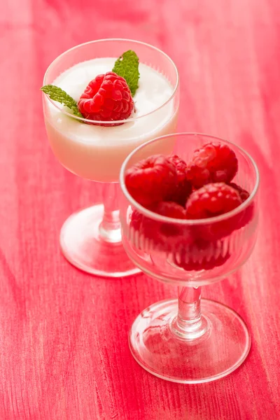 Raspberry Yoghurt — Stock Photo, Image