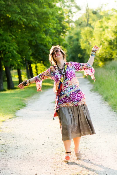 Festival people - dancing girl — Stock Photo, Image