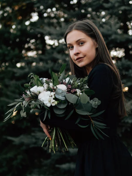 Portrait Woman Flowers Stock Image