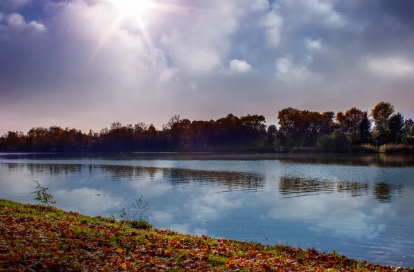 Otoño en el río Danubio en Hungría — Foto de Stock