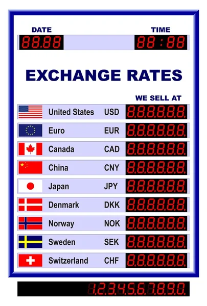 Taux de change mondiaux — Image vectorielle