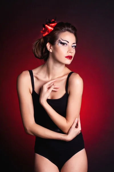 Kobieta makijaż moda — Zdjęcie stockowe