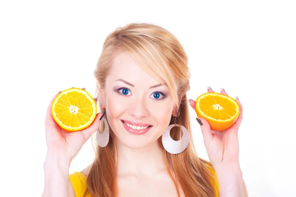 Mujer con naranjas —  Fotos de Stock