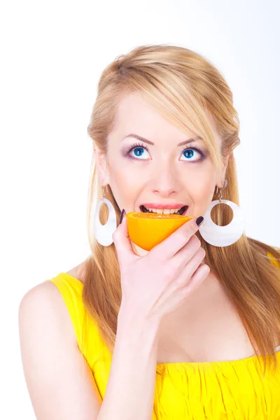Γυναίκα με πορτοκάλια — Φωτογραφία Αρχείου