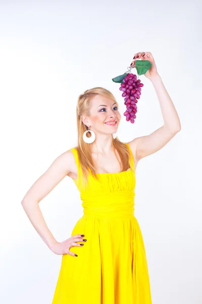 Woman with grape — Stock Photo, Image