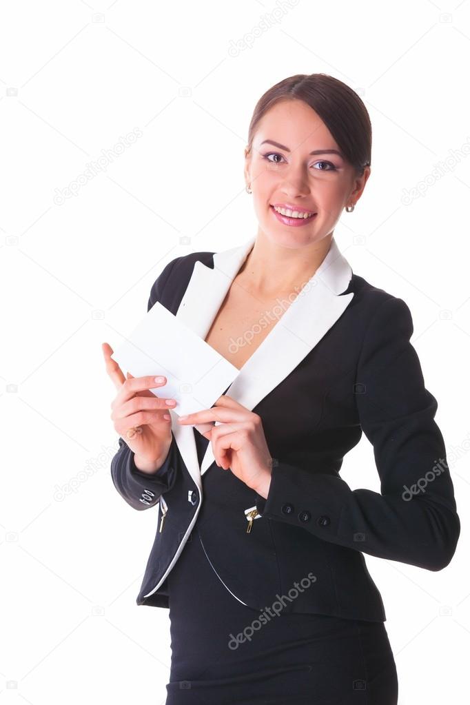 Woman with card Stock Photo by ©Saksoni 14058203