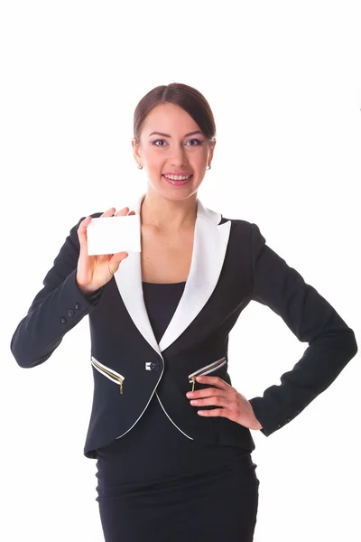 Woman with card — Stock Photo, Image