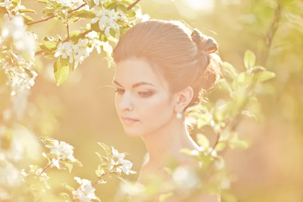 Portret pięknej narzeczonej brunetka — Zdjęcie stockowe