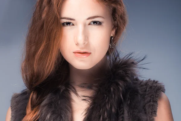 Model med rødt hår - Stock-foto