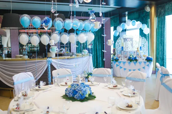 Interior of the restaurant, decorated for the holiday — Stock Photo, Image