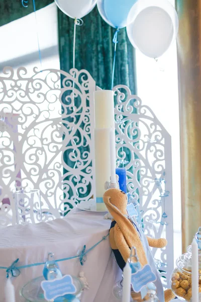 Blue and white candles — Stock Photo, Image