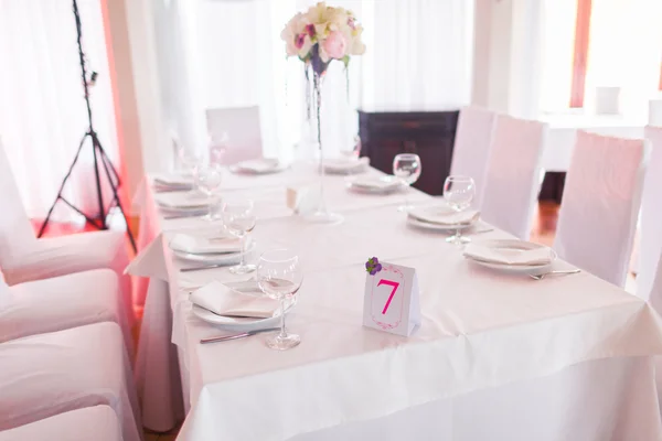 Tables decorated with flowers — Stock Photo, Image