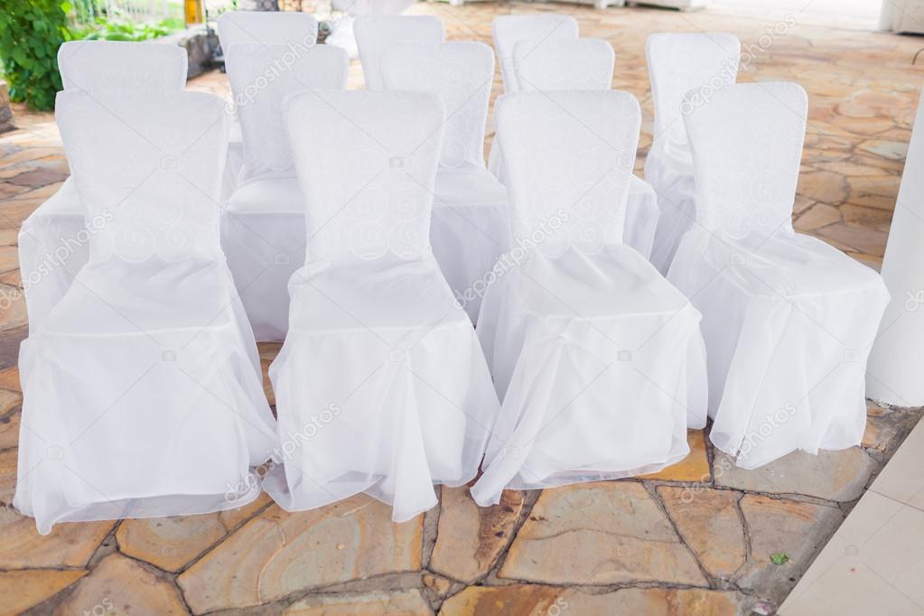 White chairs in banquet hall