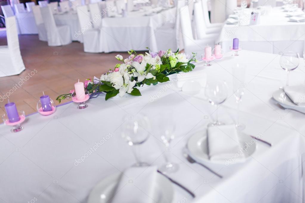 Tables decorated with flowers