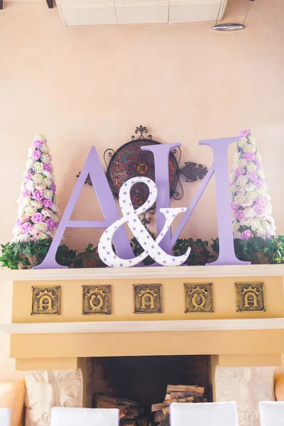 Initials of the bride and groom — Stock Photo, Image