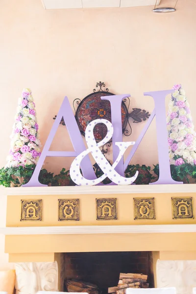 Initials of the bride and groom — Stock Photo, Image