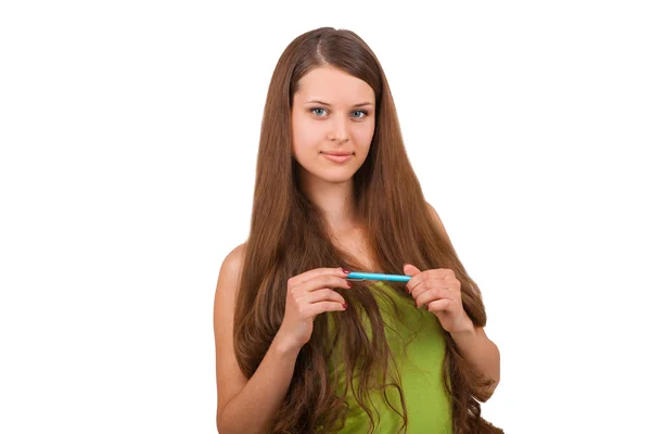 Meisje poseren in de studio — Stockfoto