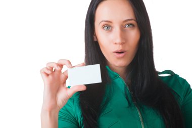 boş oyun kağıdı çekici genç kadın