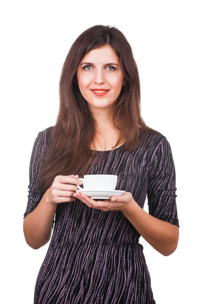 Pretty young women with the cup — Stock Photo, Image