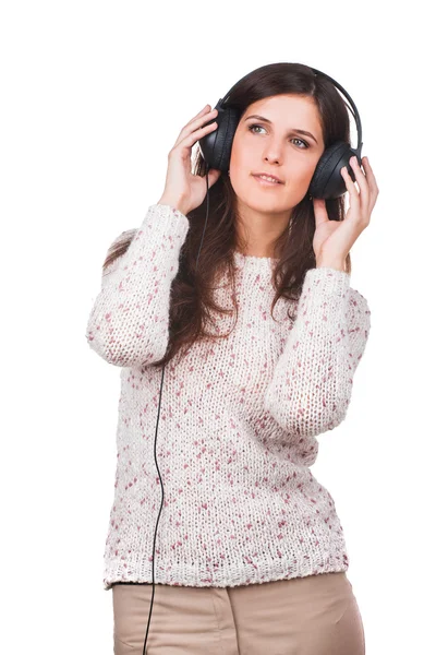 Menina com fones de ouvido — Fotografia de Stock