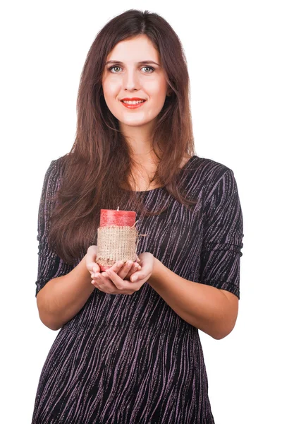 Beautiful women holding candle — Stock Photo, Image