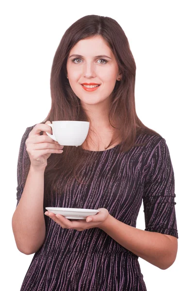 Pretty young women with the cup — Stock Photo, Image