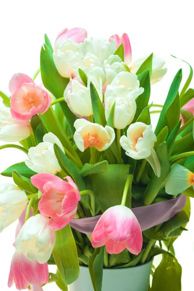 Lindas tulipas em vaso — Fotografia de Stock