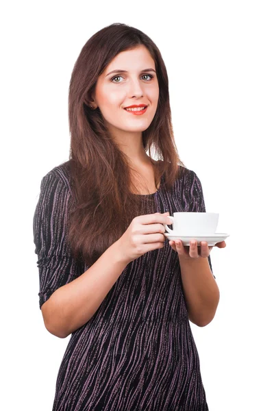 Bonitas mujeres jóvenes con la taza — Foto de Stock