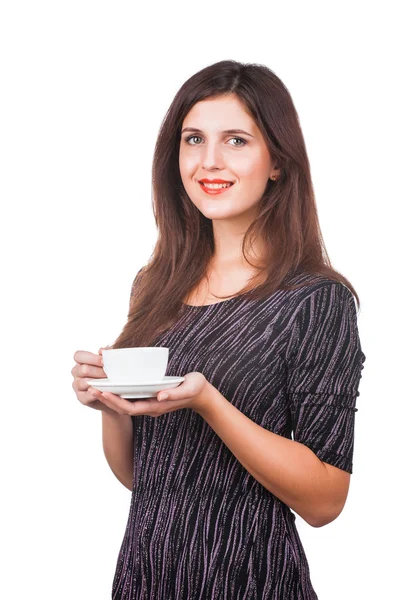 Bonitas mujeres jóvenes con la taza — Foto de Stock