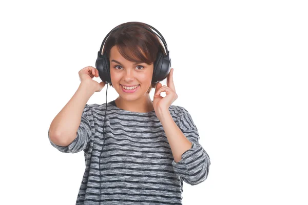 Menina bonita ouvir música — Fotografia de Stock