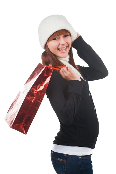 Mujer con bolsa de compras —  Fotos de Stock