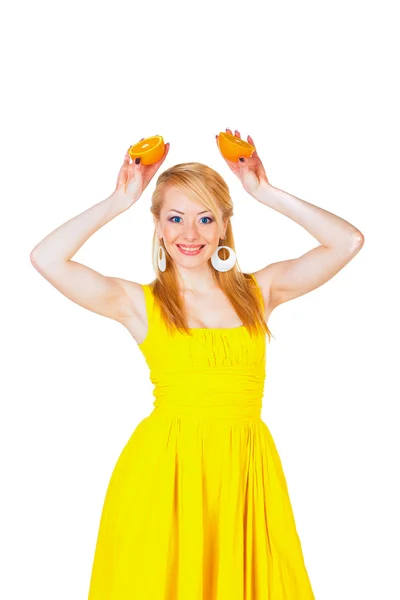 Mujer con naranjas —  Fotos de Stock