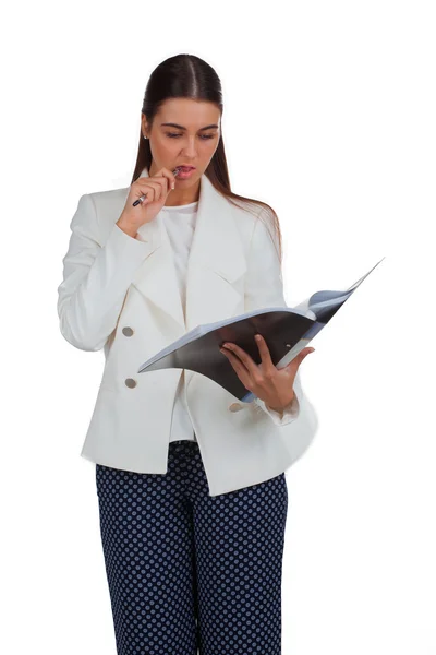 Businesswoman with folder — Stock Photo, Image