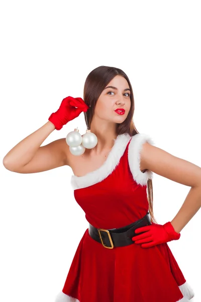Girl in santa costume — Stock Photo, Image