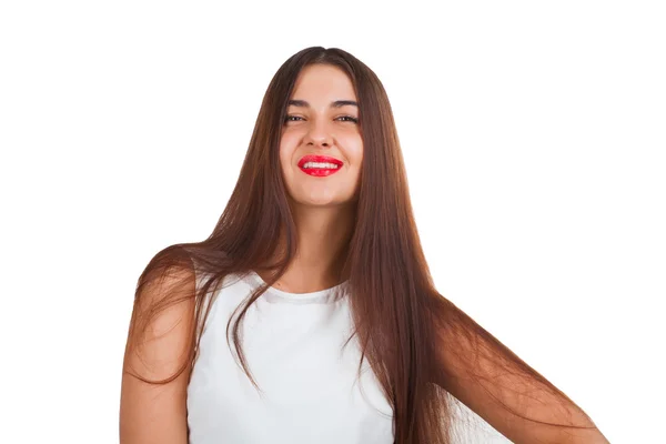Vacker ung kvinna leende — Stockfoto