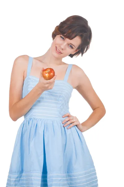 Mujer con manzana — Foto de Stock