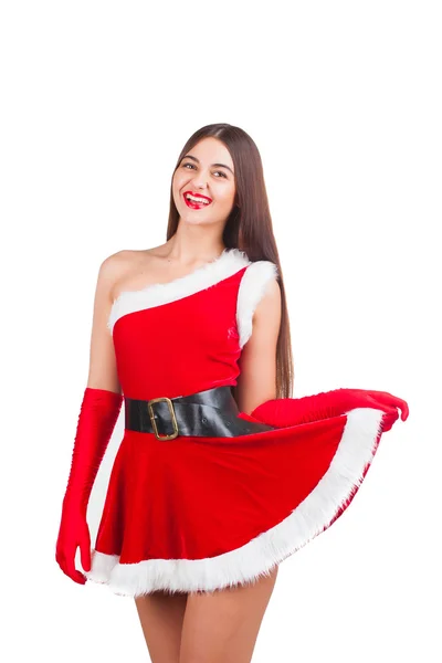 Menina em Santa traje — Fotografia de Stock