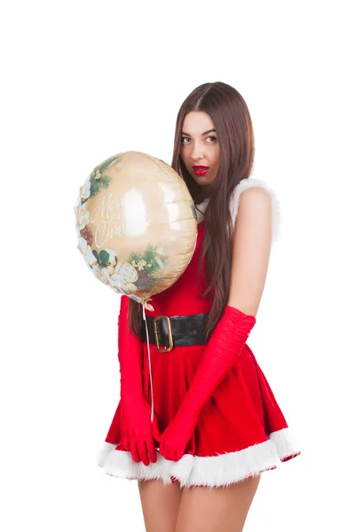 Menina em Santa traje — Fotografia de Stock