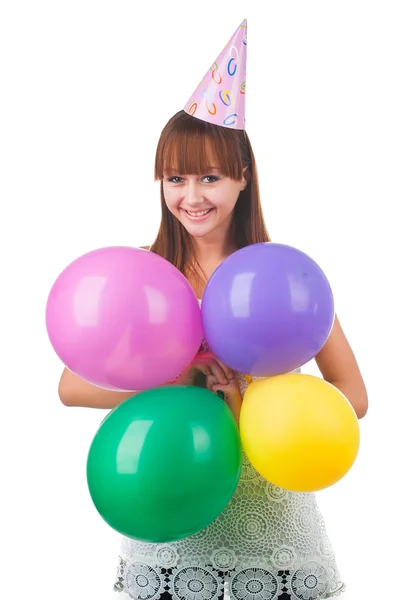 Mujer con globos —  Fotos de Stock