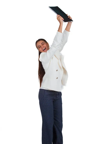 Businesswoman with folder — Stock Photo, Image