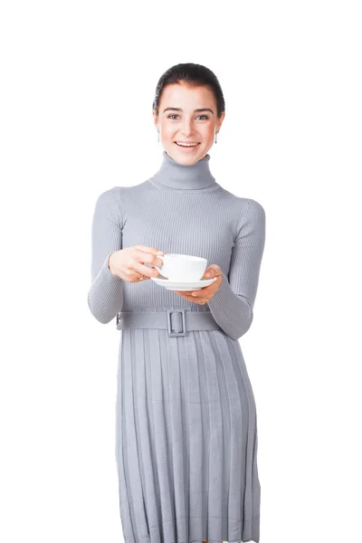 Girl with porcelain cup — Stock Photo, Image