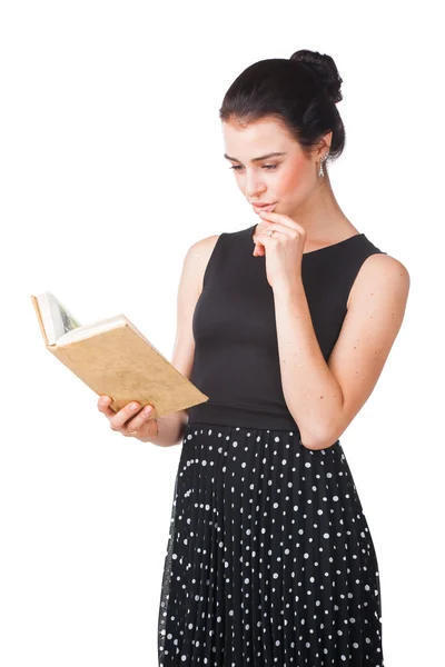 Mooi meisje met boek — Stockfoto