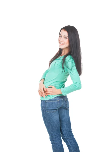 Jovem mulher sorridente — Fotografia de Stock