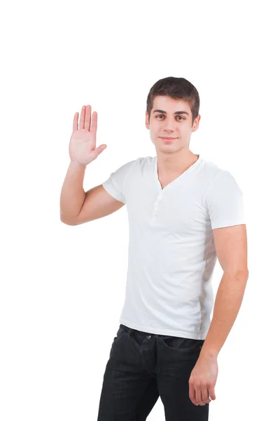 Man saluting high five — Stock Photo, Image
