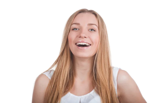 Sorrindo linda loira — Fotografia de Stock