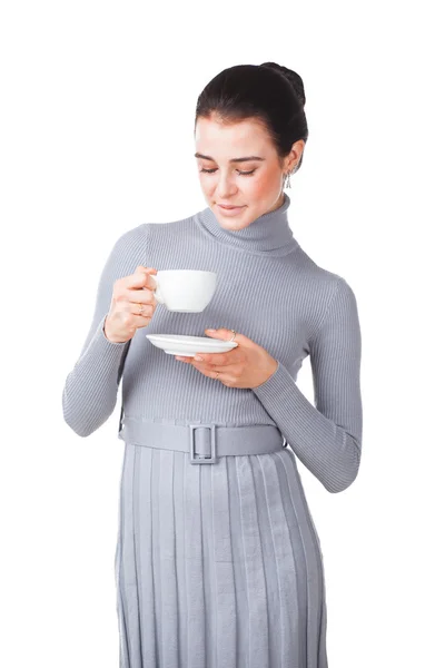 Girl with porcelain cup — Stock Photo, Image