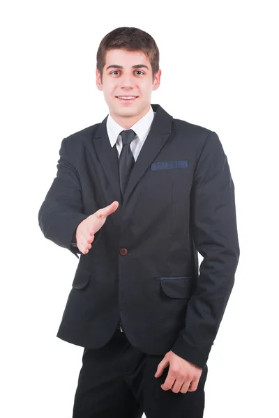 Muž ukazuje rukou znamení — Stock fotografie