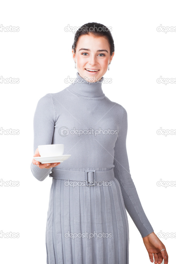 Girl with porcelain cup