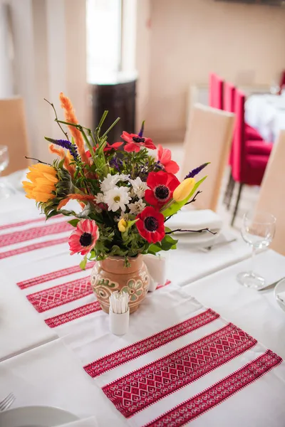 Ukrainian decorated table — Stock Photo, Image