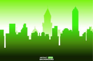 Yeşil soyut şehir arka plan